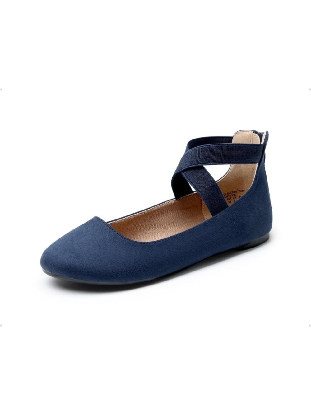 Dream Pairs Women's Navy Comfortable Elegant Flexible Ankle Straps Flats